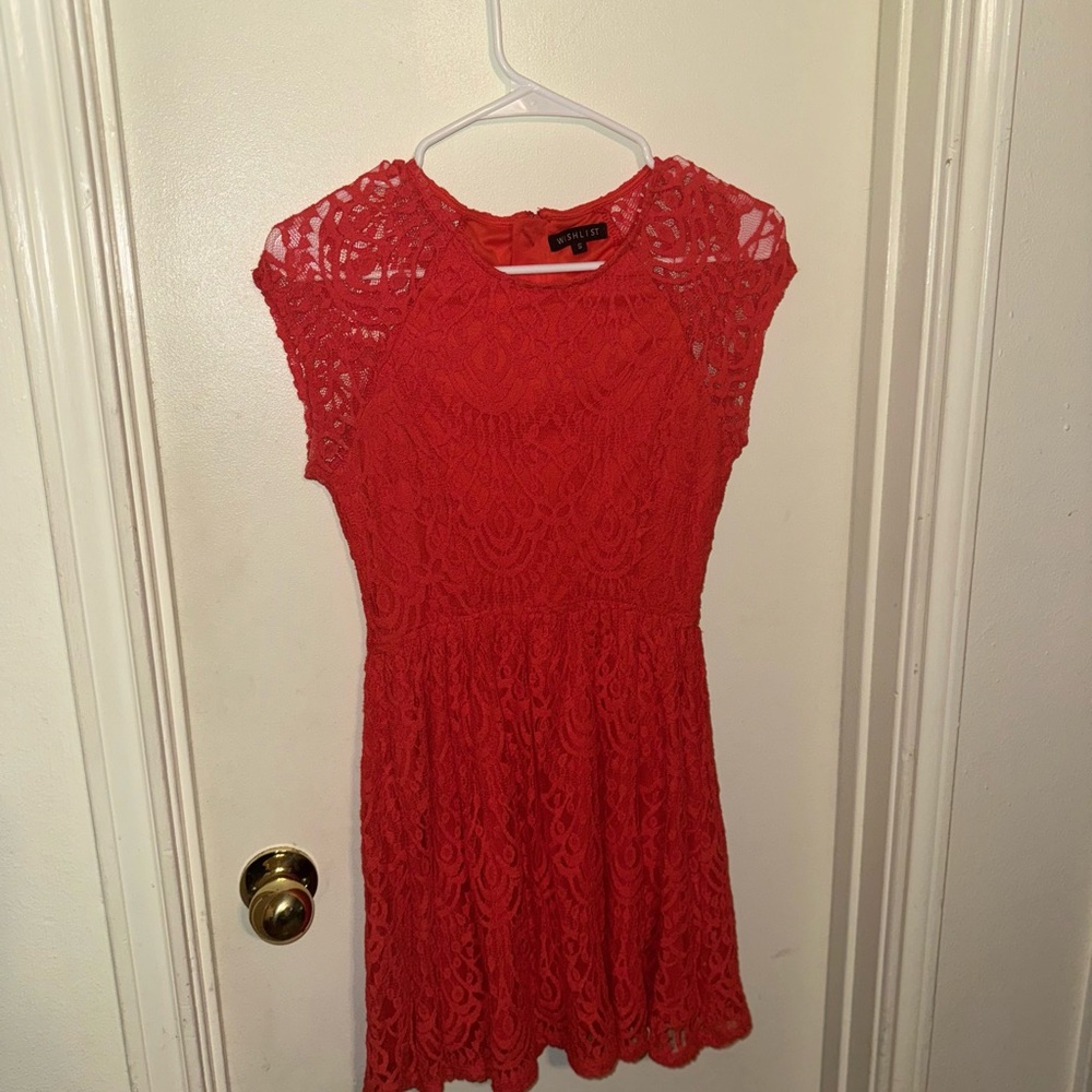Red Lace Dress | Small | Mini | Never Worn | Sexy & Chic